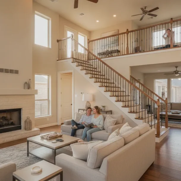 HVAC zoning system serving a two-story DFW home