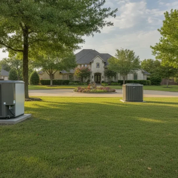 Heat pump and central AC options at a DFW home