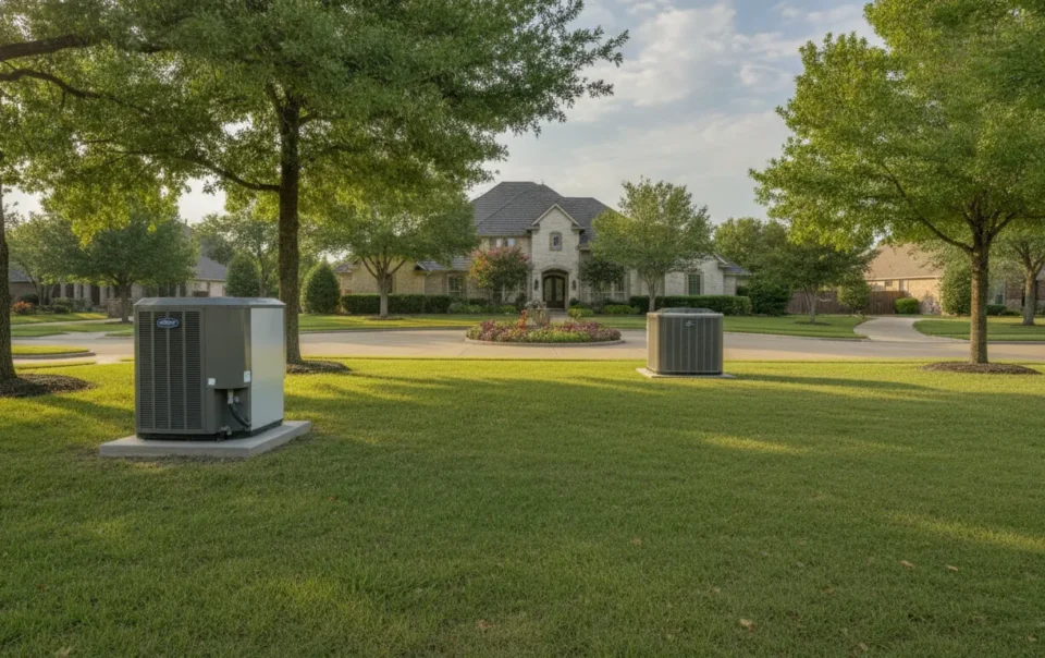 Heat pump and central AC options at a DFW home